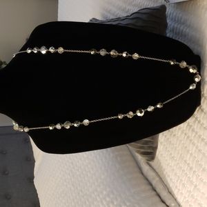 Silvertone and glass beaded necklace